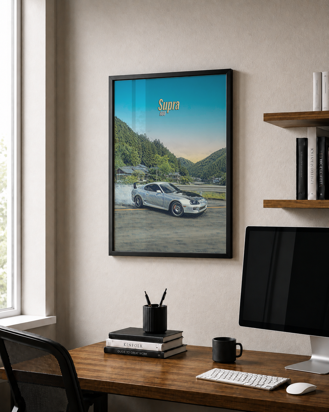 A80(MK4) Supra Car Art - Framed Poster