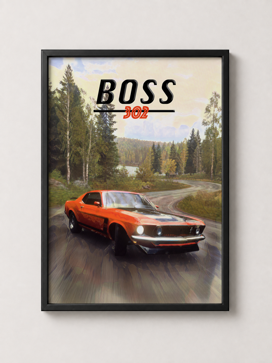 Mustang Boss 302 Art - Framed Poster