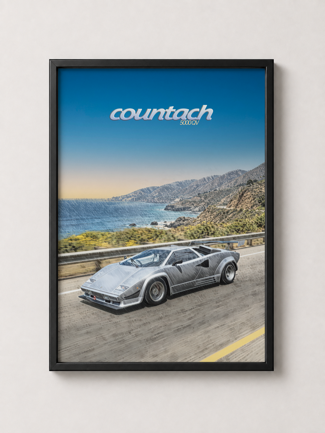 Countach 5000QV Supercar Art - Framed Poster