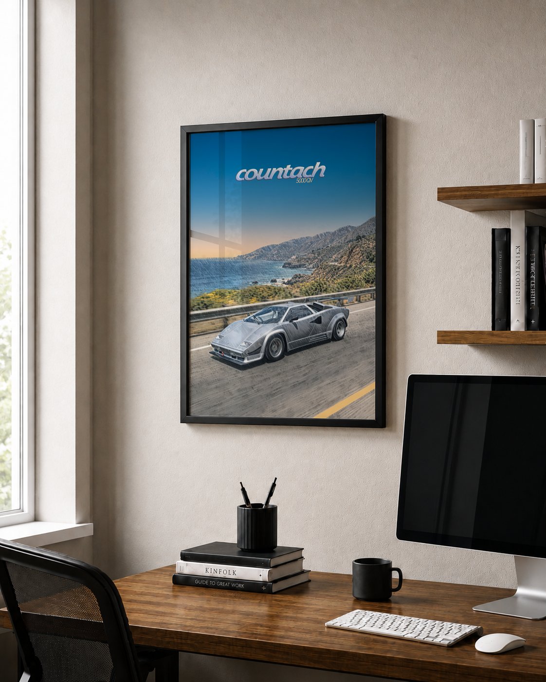 Countach 5000QV Supercar Art - Framed Poster