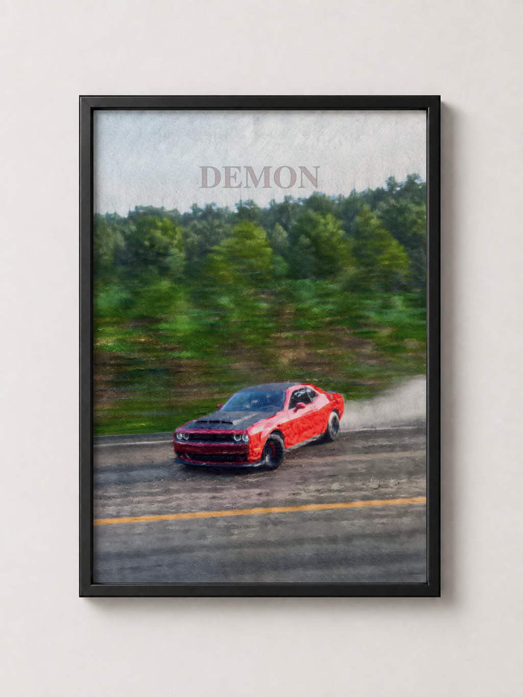 Demon Muscle Car Art - Framed Poster