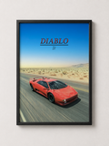 Classic Diablo SV Supercar Art - Framed Poster