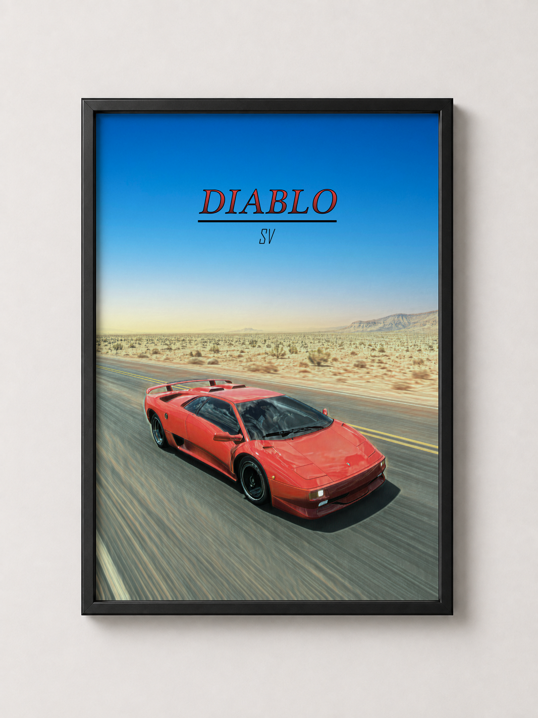 Classic Diablo SV Supercar Art - Framed Poster