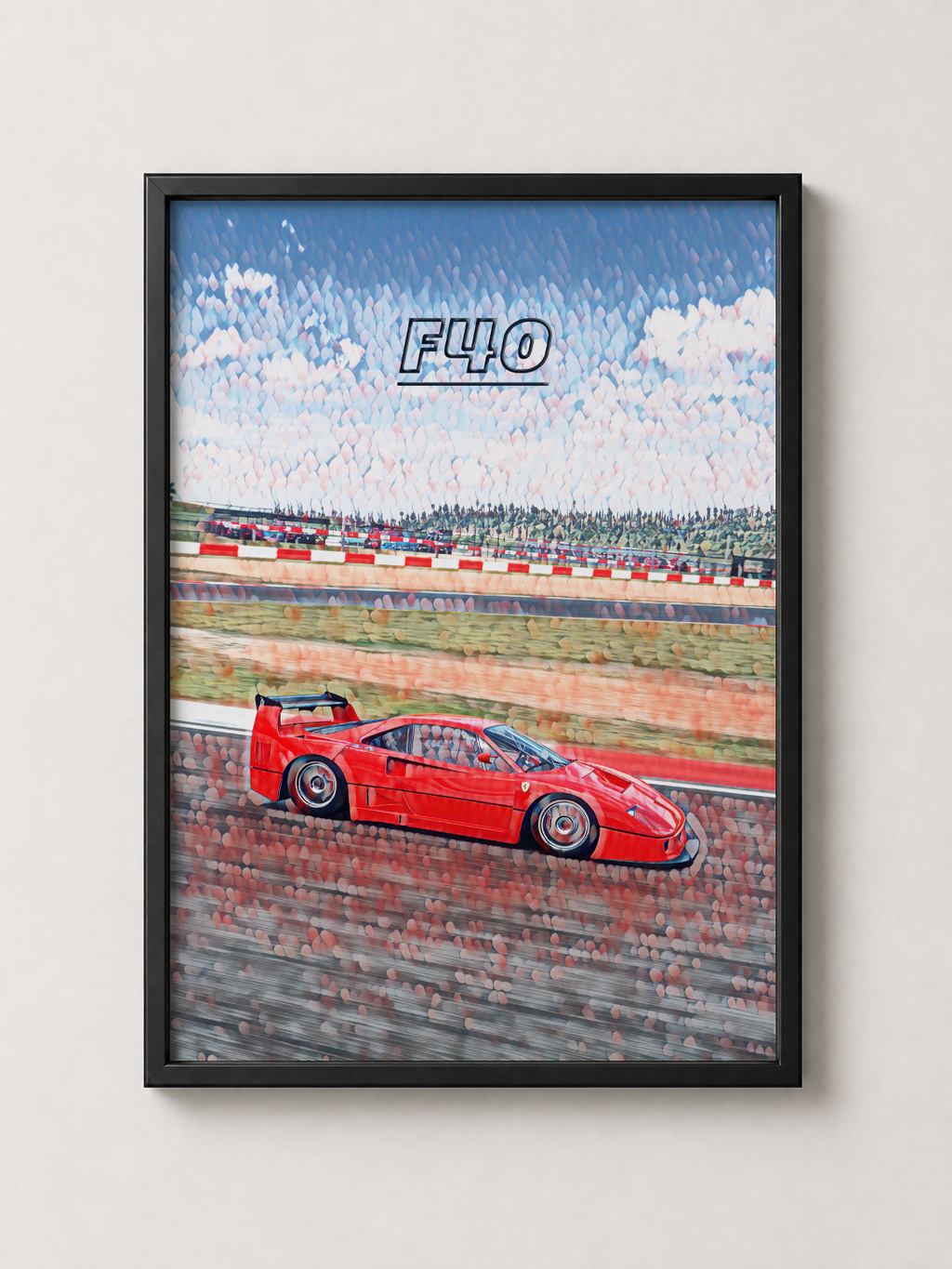 Classic F40 Race Car Art - Framed Poster