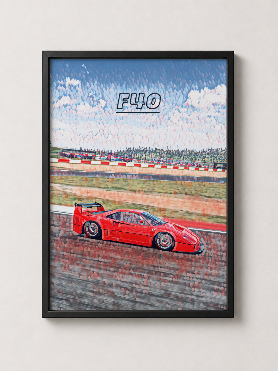 Classic F40 Race Car Art - Framed Poster