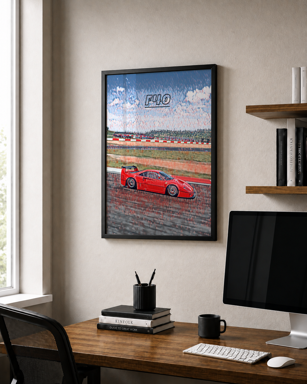 Classic F40 Race Car Art - Framed Poster