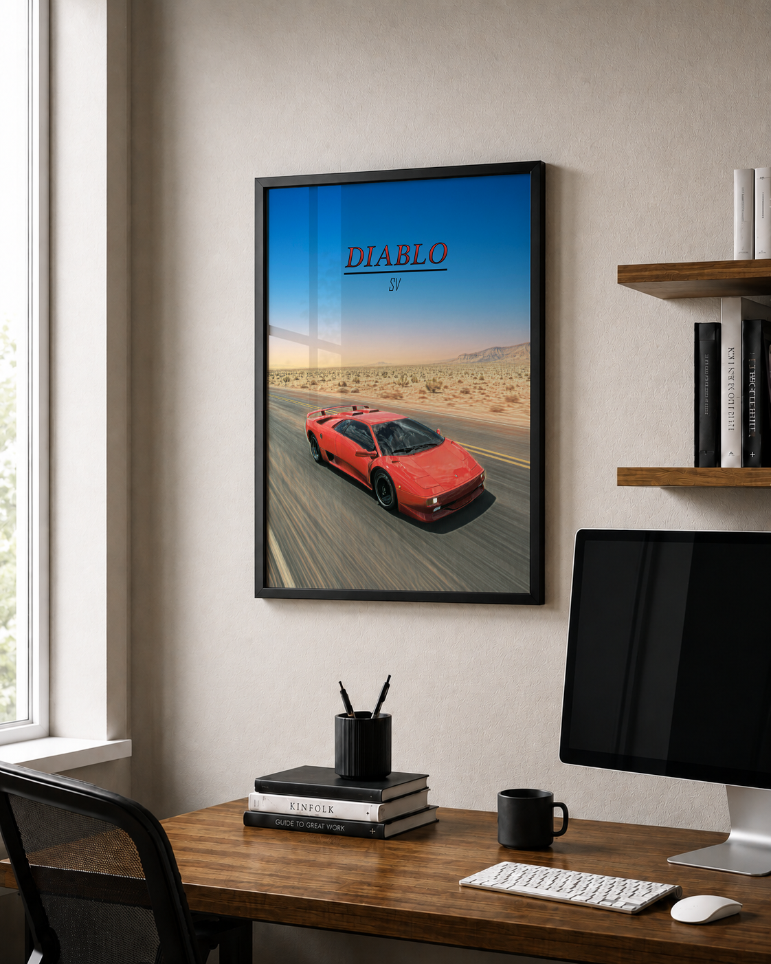 Classic Diablo SV Supercar Art - Framed Poster