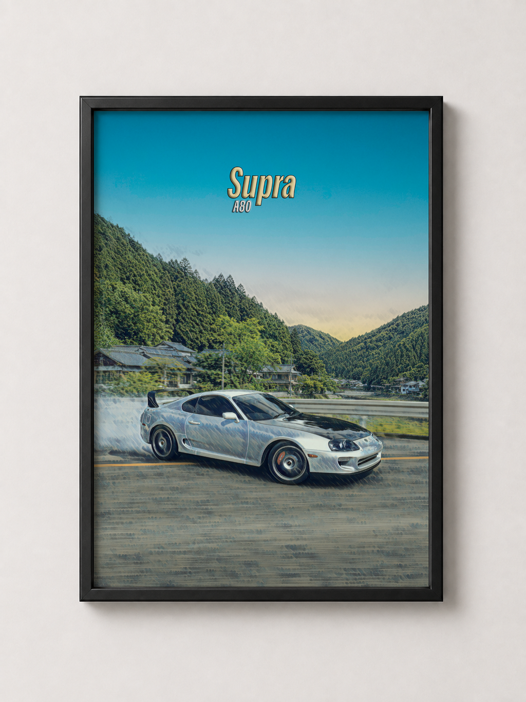 A80(MK4) Supra Car Art - Framed Poster
