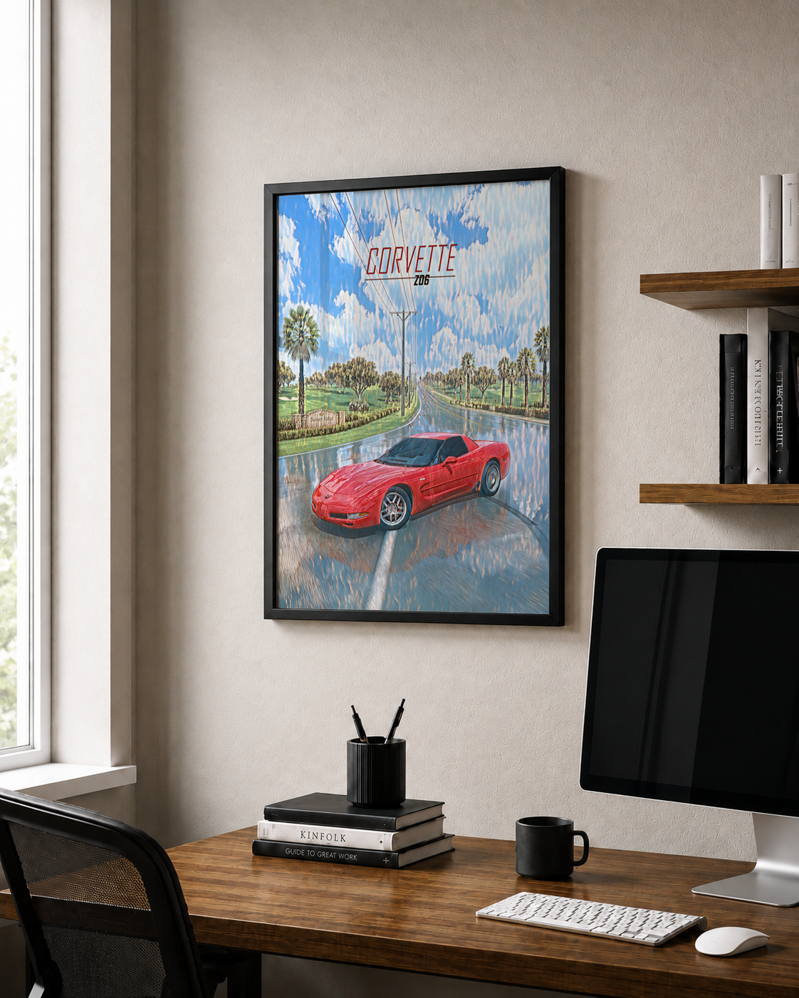 Corvette Z06 Art - Framed Poster
